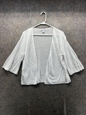 Tommy Bahama Cardigan Sweater Womens Small White Open Front Knit Lightweight